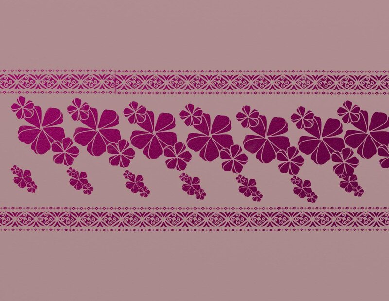 purple floral border pattern