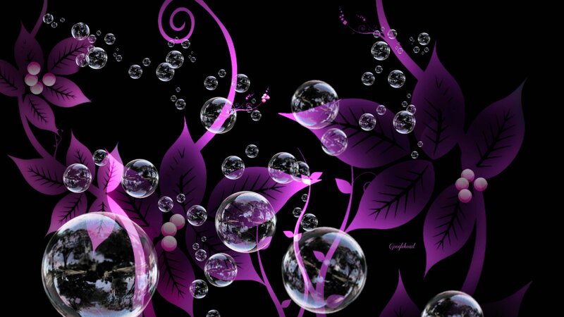 Purple Floral Bubbles