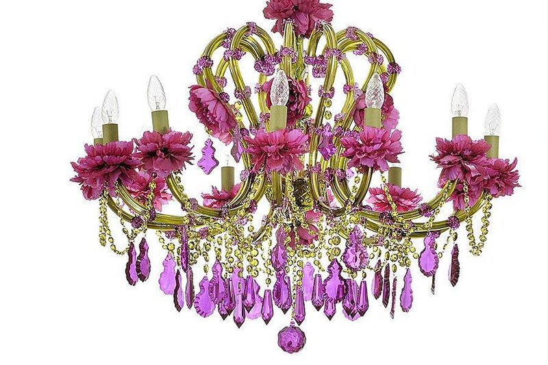 purple floral chandelier