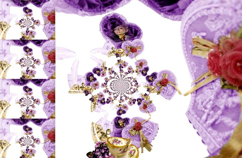 Purple Floral Collage