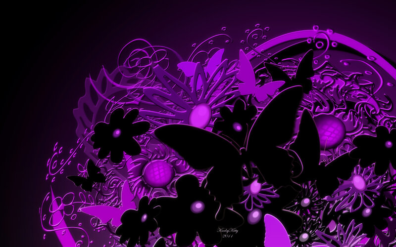 Purple Floral Design — Dark