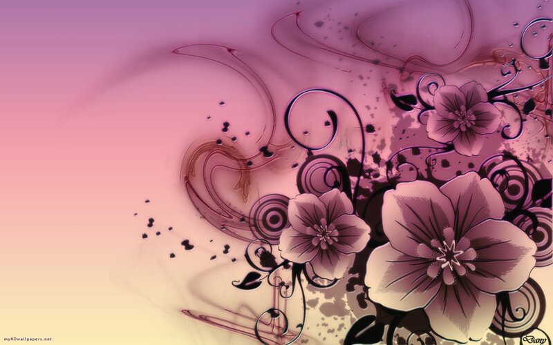 Purple Floral Design — Pink, Dreamy