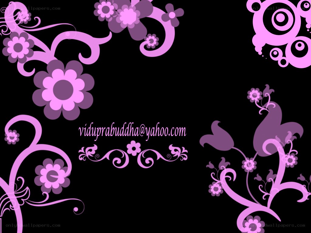 purple floral design with email