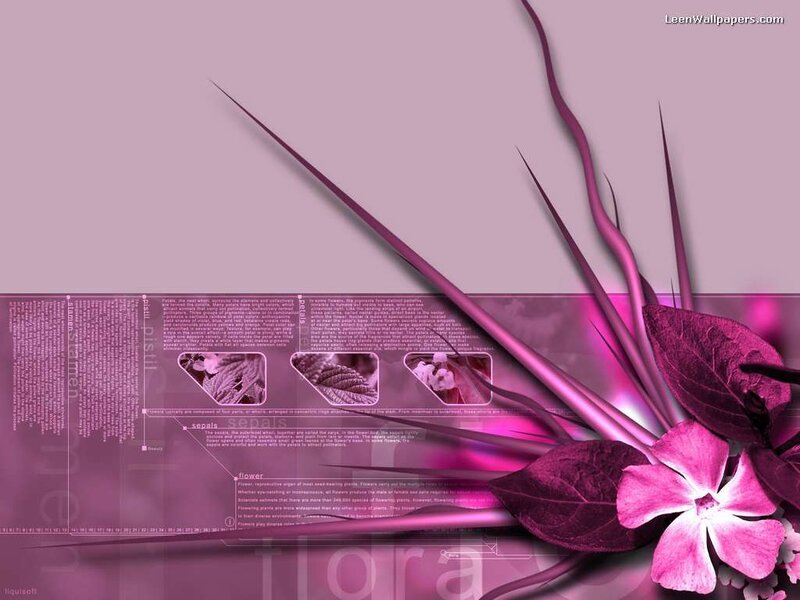 purple floral design with text