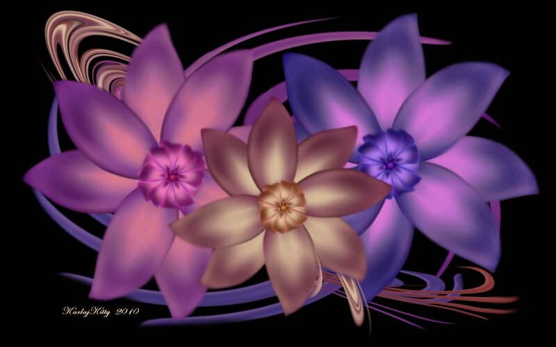 Purple floral digital art