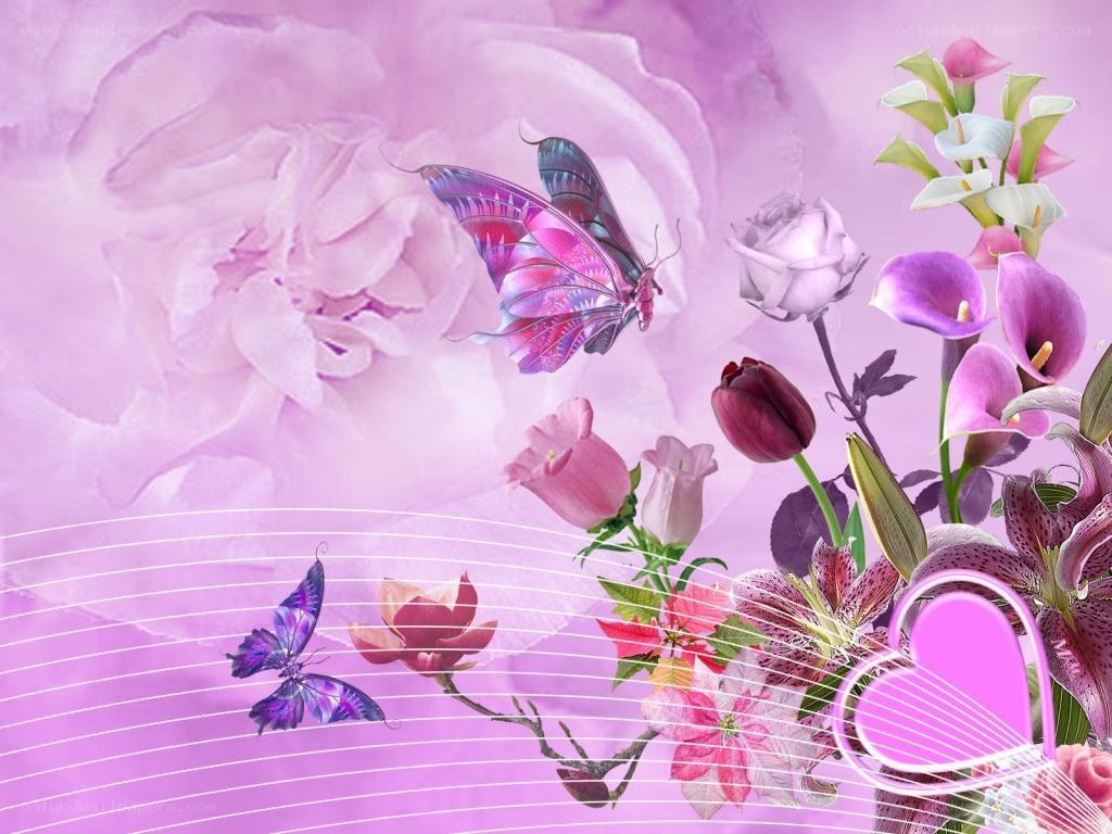 purple floral fantasy scene