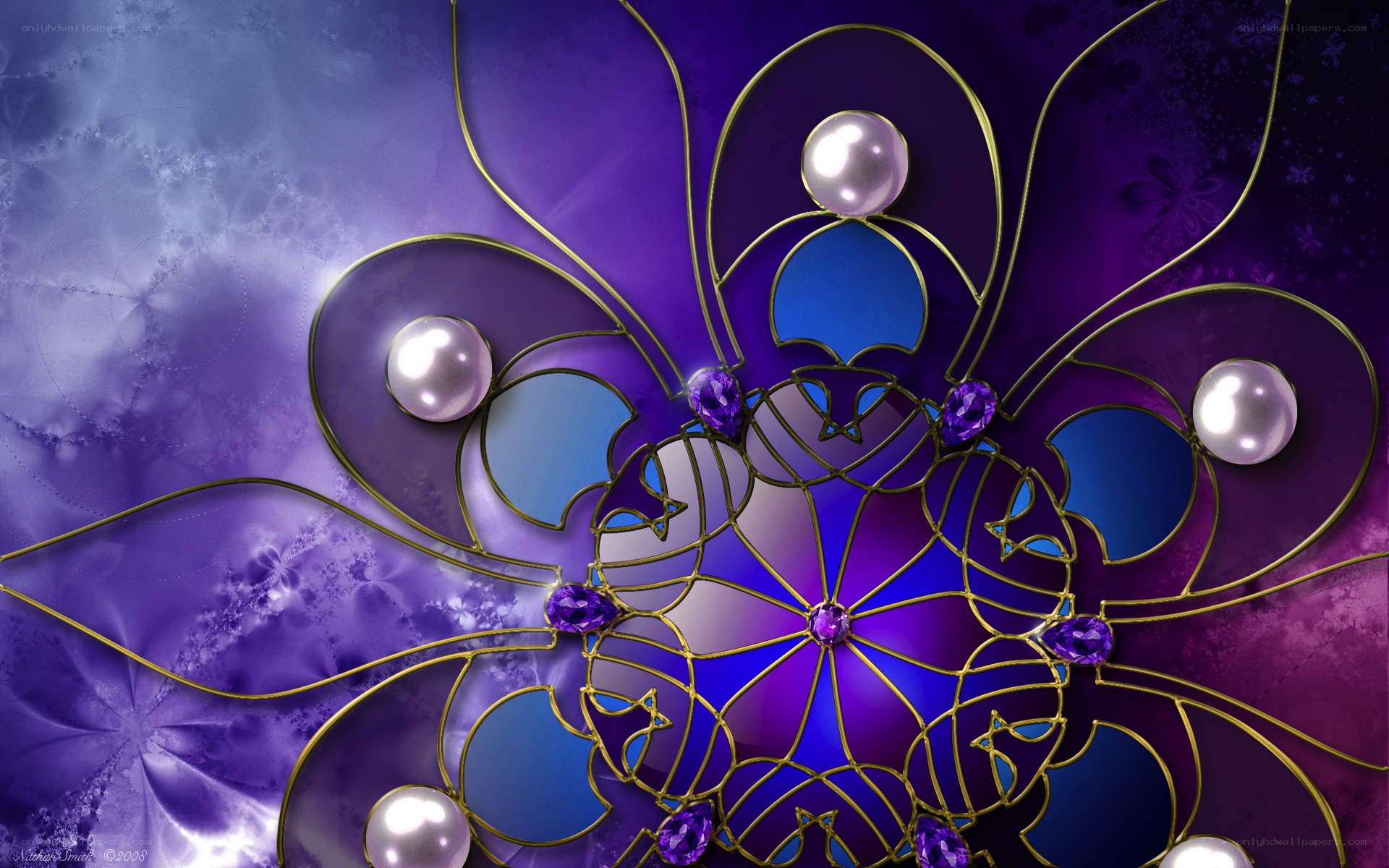 Purple floral gem design