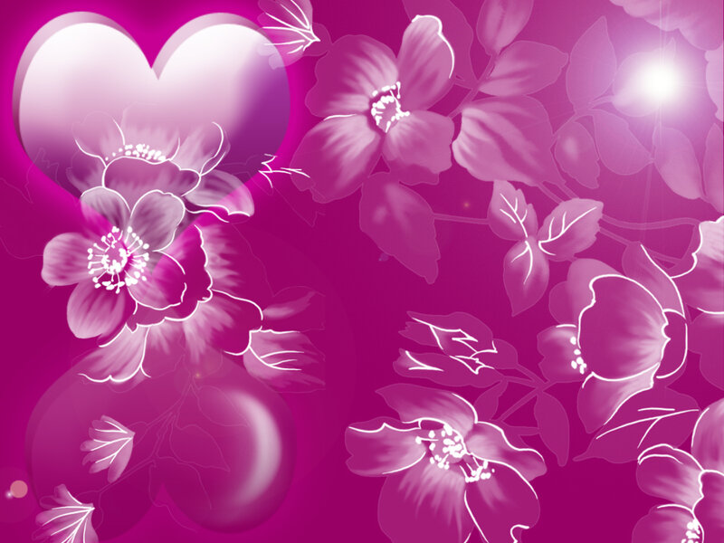 Purple Floral Heart Design — Magenta