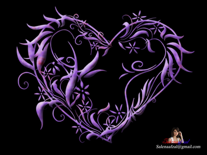 purple floral heart design