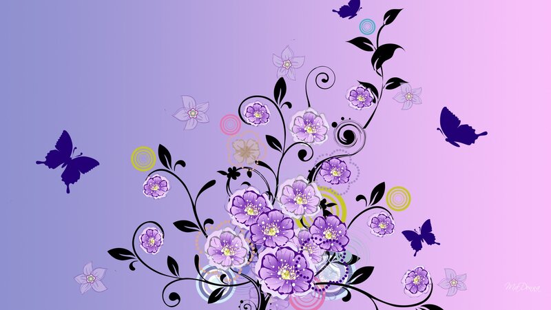 Purple Floral Illustration — Calm