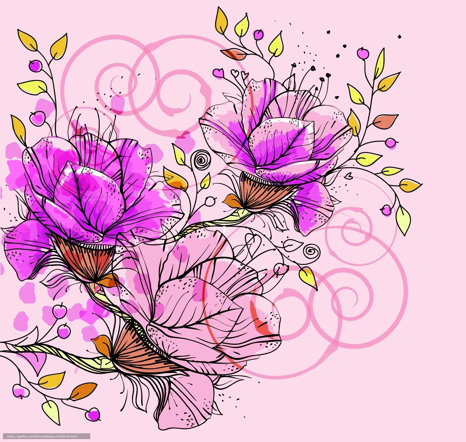purple floral illustration
