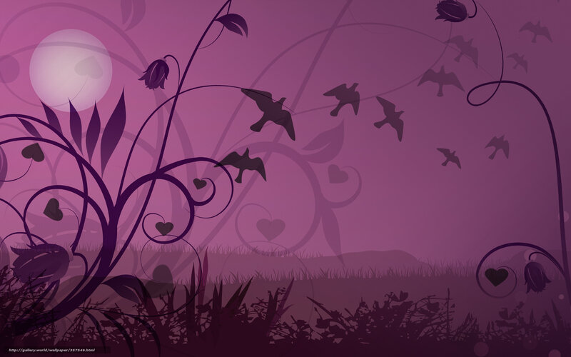 Purple floral nature scene