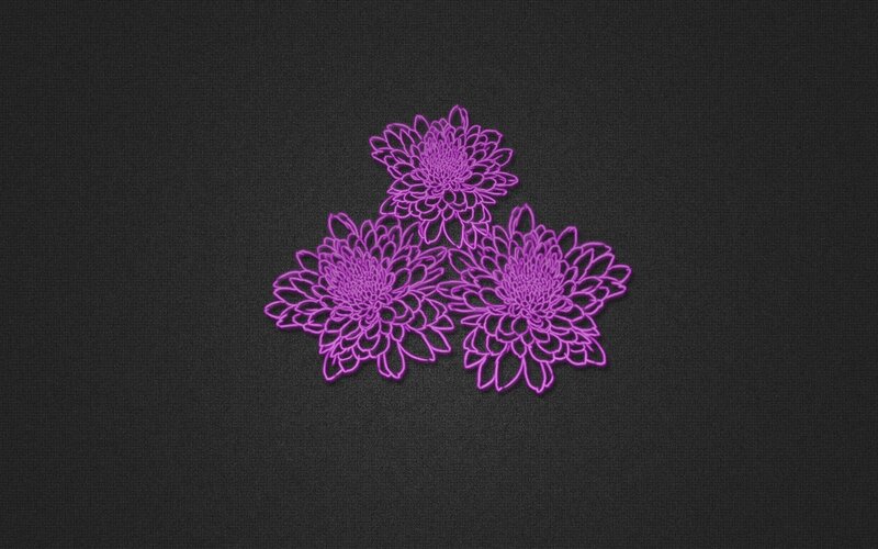 purple floral outline design