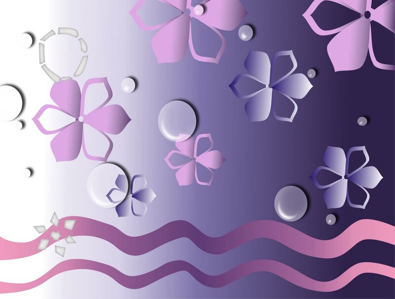 Purple Floral Pattern — Calm, Digital Art