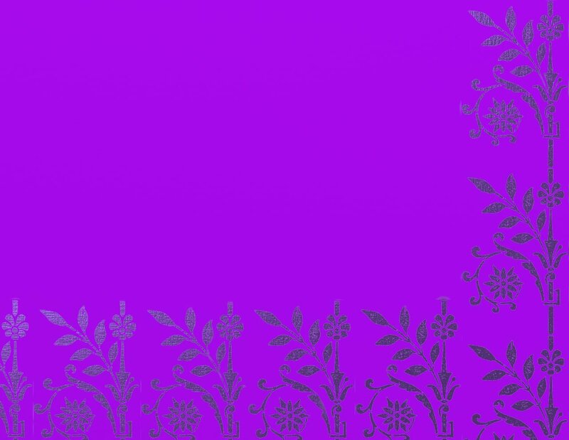 Purple Floral Pattern — Calm, Illustration, Flowers, Leaves, Border