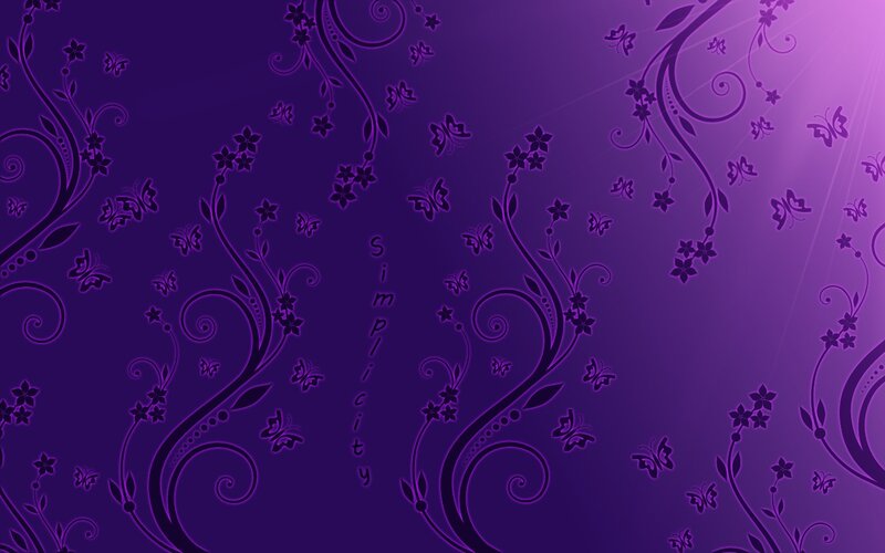 Purple Floral Pattern — Calm, Vector Art, Butterflies
