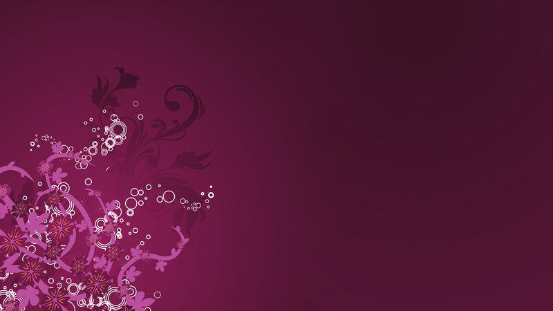 Purple Floral Pattern — Calm, Vector Art, Flowers, Swirls, Bubbles