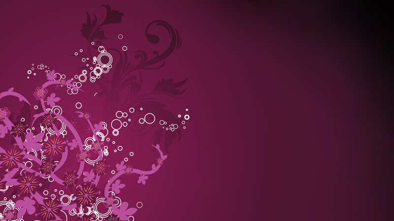 Purple Floral Pattern — Calm, Vector Art, Flowers, Swirls