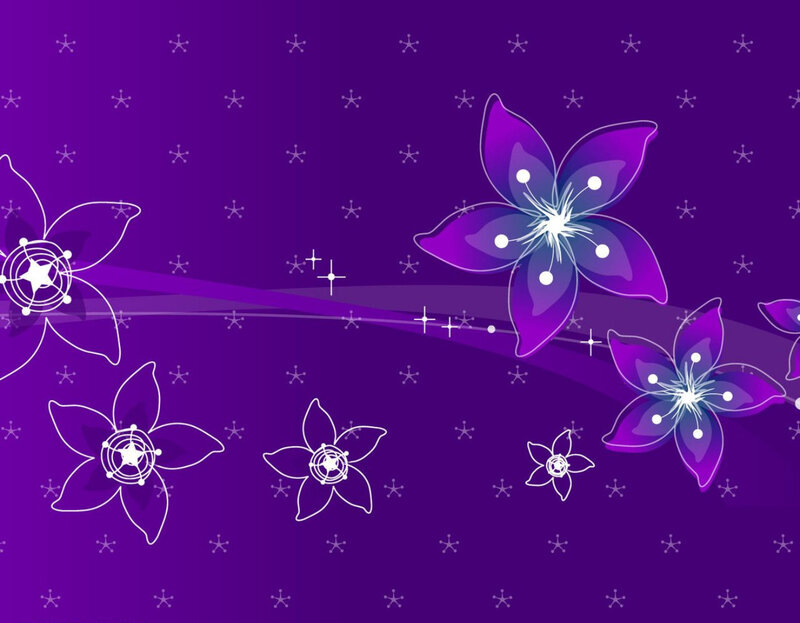Purple Floral Pattern — Calm, Vector Art