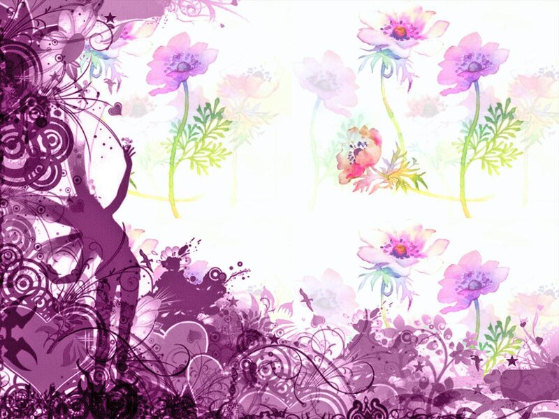 Purple Floral Pattern — Dreamy, Digital Art