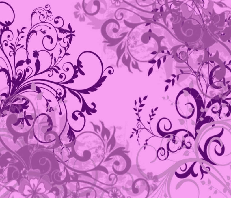 Purple Floral Pattern — Ornate, Vector Art, Flowers, Leaves