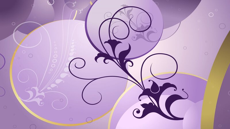 Purple Floral Swirls — Calm, Vector Art
