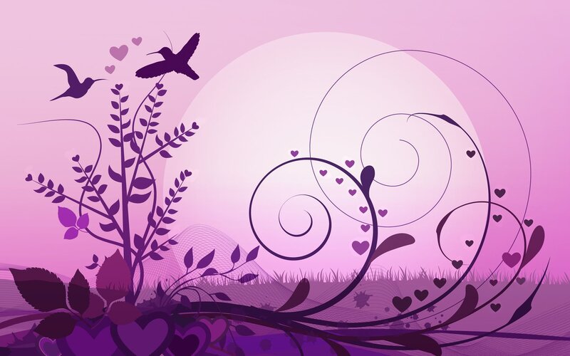 Purple Floral Swirls — Serene