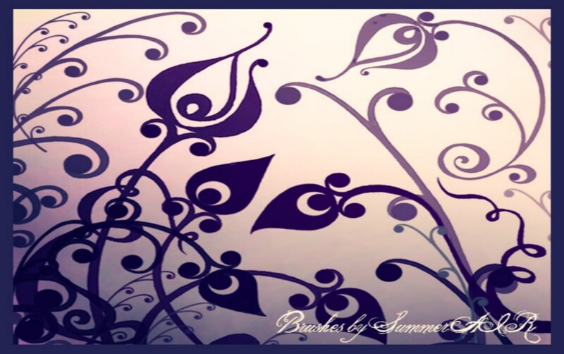 purple floral vine pattern