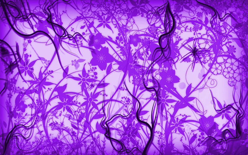 purple floral vine pattern