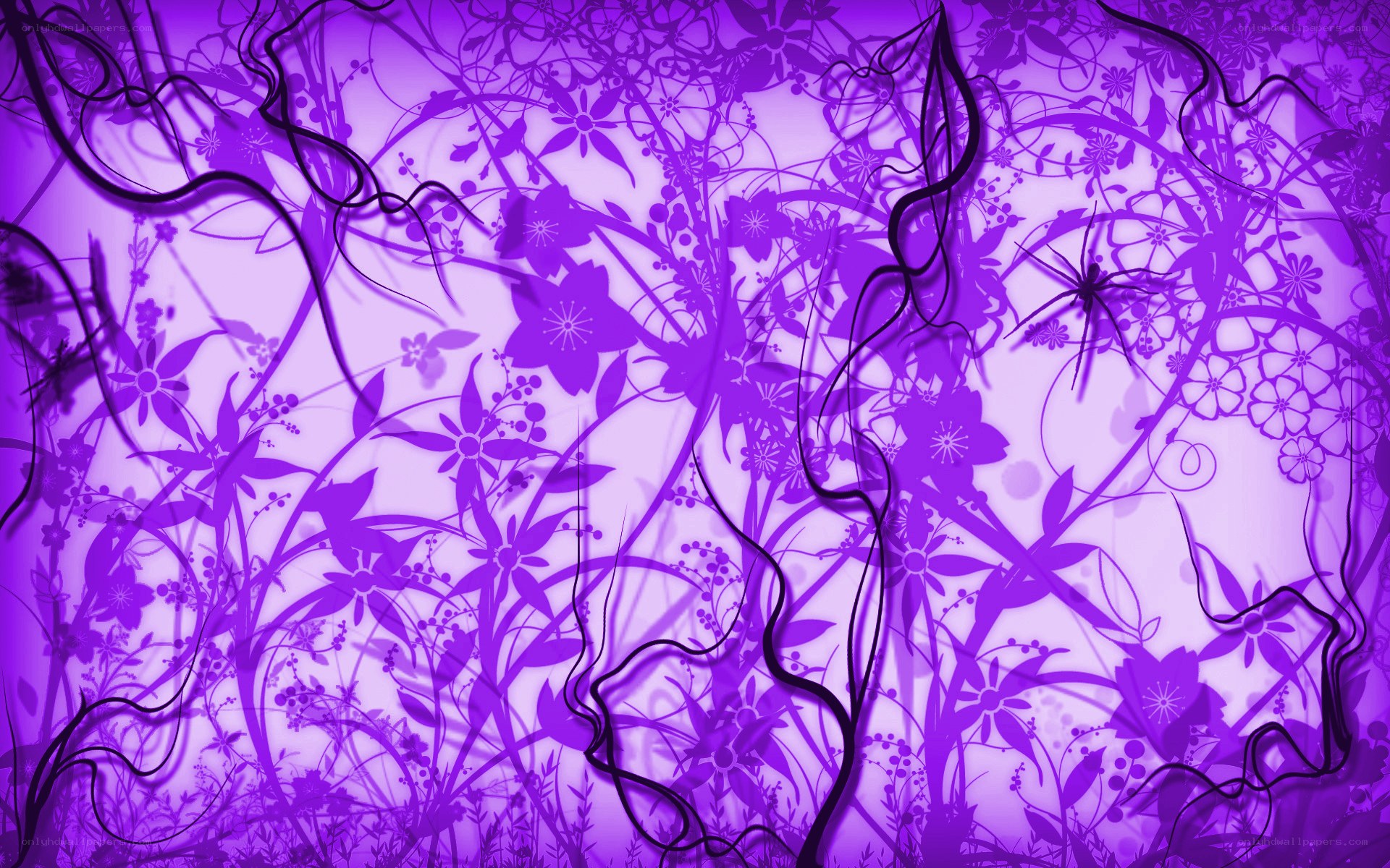 purple floral vine pattern