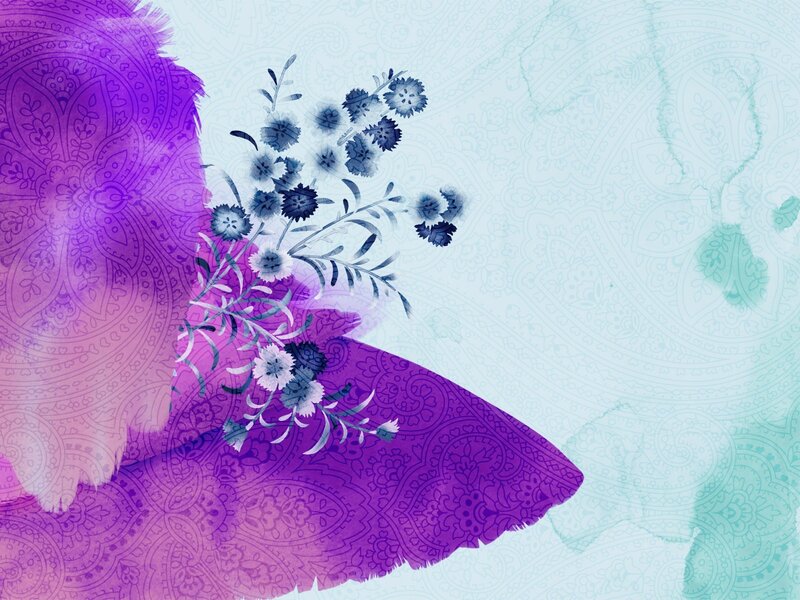 purple floral watercolor design