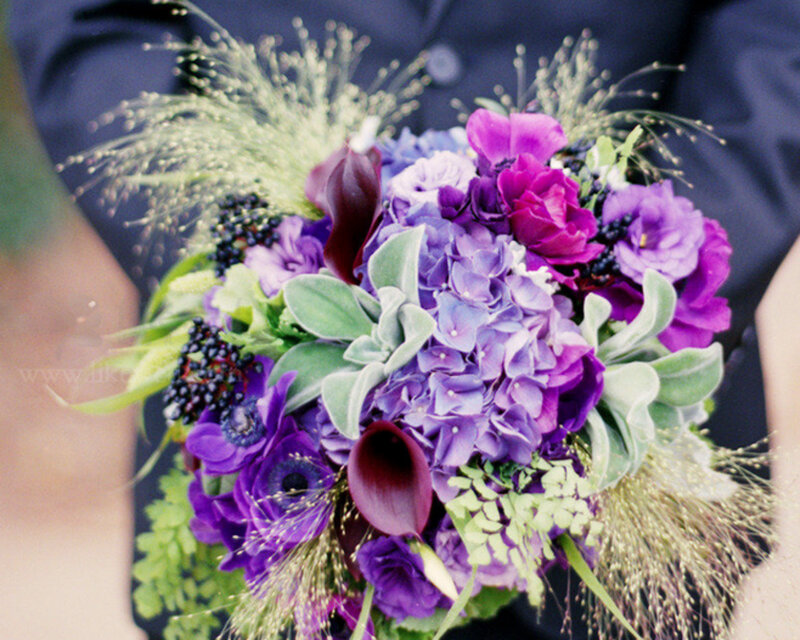 Purple Flower Bouquet — Calm, Photograph, Flowers, Greenery