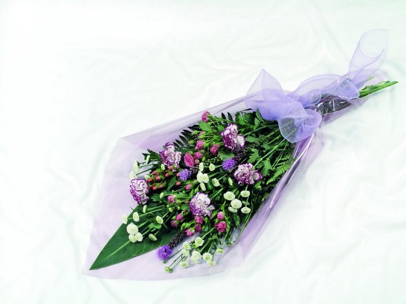 Purple Flower Bouquet — Calm, Photograph, Ribbon