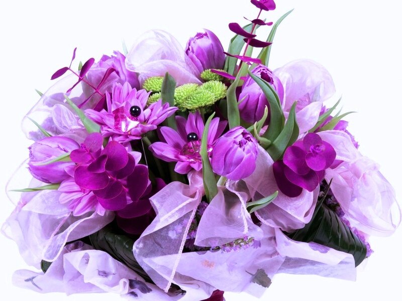 Purple Flower Bouquet — Festive