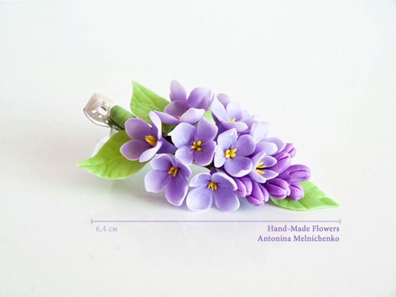 Purple Flower Hair Clip