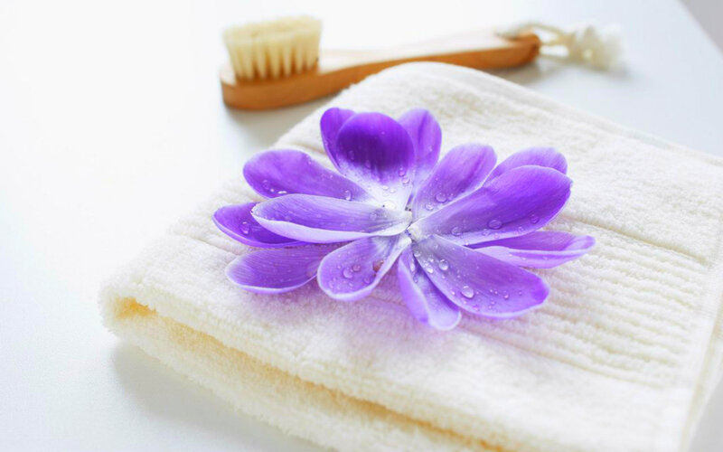 Purple Flower on Towel