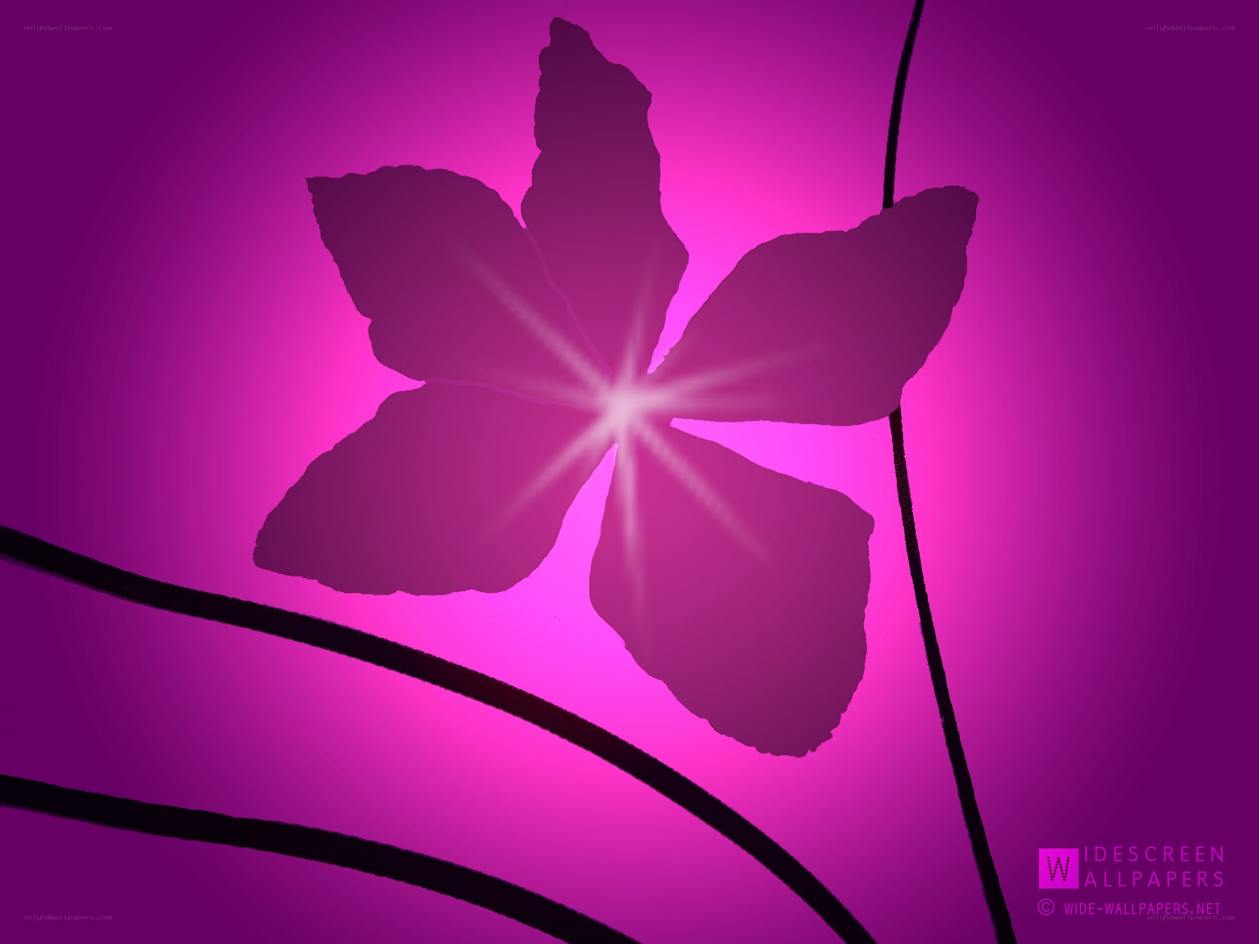 purple flower silhouette