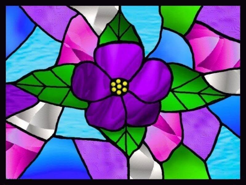 Purple Flower Stained Glass
