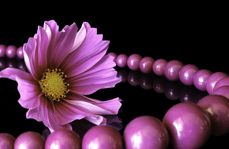 Purple Flower with Beads