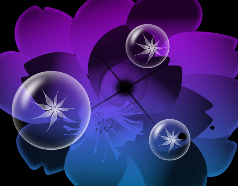 Purple Flower with Bubbles