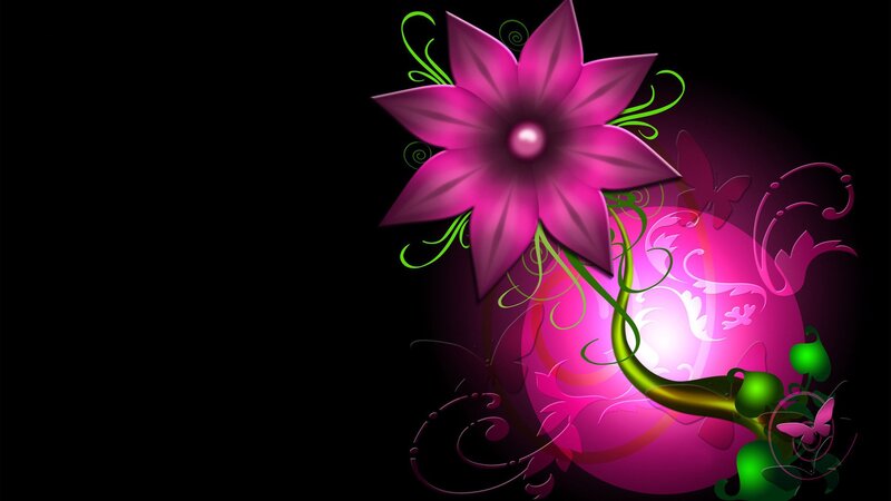 Purple Flower with Vines — Dramatic