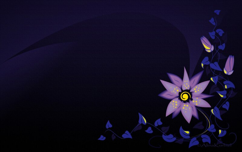 Purple Flower with Vines