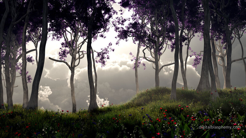 Purple-flowered Forest — Green