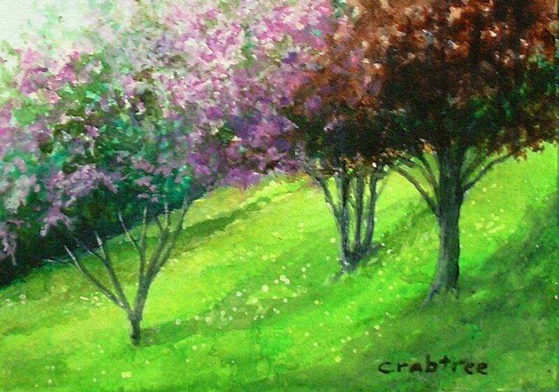 Purple-flowered Trees — Green, Serene