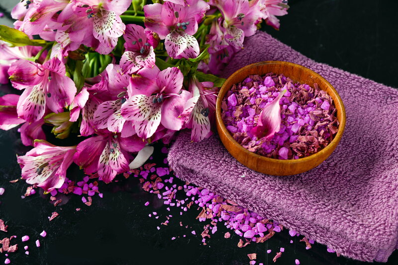 Purple Flowers and Bath Salts