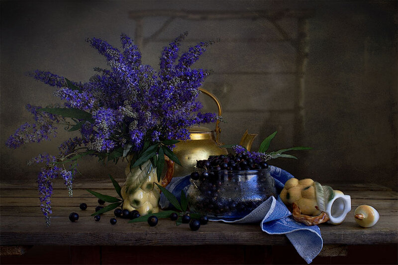 Purple Flowers and Berries