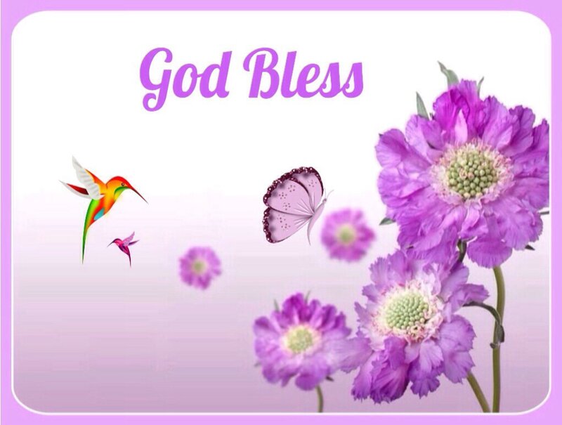 Purple Flowers and Birds — Serene, Digital Art