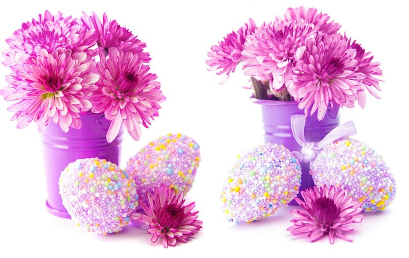 Purple Flowers and Eggs