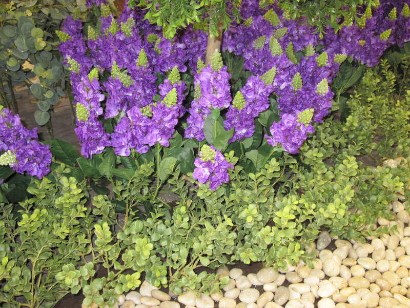 Purple Flowers and Green Shrubs — Calm
