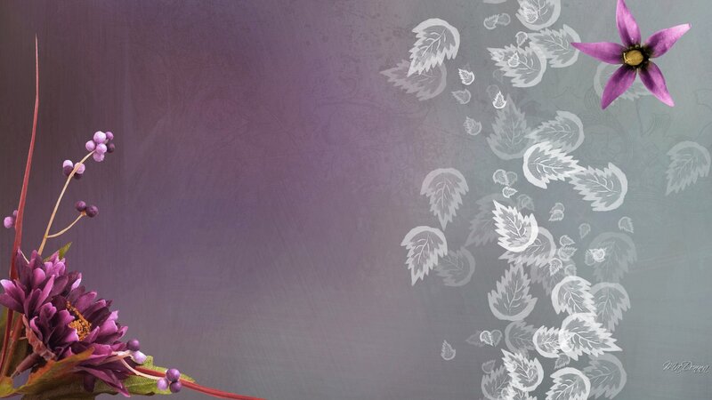 Purple Flowers and Leaves — Serene